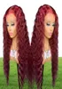 Onda profunda frontal nenhum laço perucas vinho vermelho 613 cor loira cabelo humano brasileiro para preto feminino água sintética peruca ondulada cosplay 5045692
