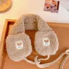 Berets simples bonito quente à prova de vento crianças para meninas inverno orelha capa earlap aquecedor headband urso mulheres earmuffs