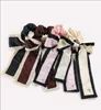 4Colors Designer Double Letters Print Flowers Bowknot Storbriket Hårband Rop Kvinnor Scrunchies Hårband Elastiska gummiban6688571