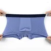 Underpants 6Pcs/Lot Factory Direct High-End Ice Silk Seamless Men's Underwear Breathable Mesh Transparent Sexy Boxer Briefs