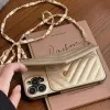 مصممي الأزياء Crossbody حقيبة هدية للهاتف لجهاز iPhone 14 13 12 11 Pro Max Mobile Propear Shell Design Cover مع حزمة حامل البطاقة G231229PE