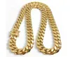 Stainless Steel Jewelry 18K Gold Plated High Polished Miami Cuban Link Necklace Men Punk 15mm Curb Chain Double Safety Clasp 18inc2180812