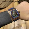 Miers Watch Richasmill Miers Watch Tourbillon Ruch Tourbillon Wine Barrel RM1104 Series Mocineral Machinery Rose Gold Tape Mens Leisur