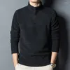 Men's Hoodies Autumn And Winter Solid Color Double-sided Velvet Turtleneck Hoodie Soft Comfortable Zipper T-shirt Full