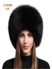 Damer 100 Real Fox Fur Hat Women Winter Warm Luxury Ski Head Ear Warmer Earmuff Y Sheepskin Warm Snow Cap 2010192739043