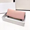 Portafoglio da donna di design Borsa da donna Lettera Portamonete in pelle Fibbia Portafogli moda Pochette Carta rosa Tasca portamonete da donna Marchio con patta corta Nero