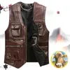 Heren Vesten Mannen Faux Pu Lederen Jassen Heren Streetwear 2023 Mode Rits Vest Jassen Mouwloos Casual Zak Ontwerp Jas C55