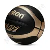 Tamanho fundido 5 6 7 basquete preto ouro pu ao ar livre bola interior jovem homem jogo treinamento basketalls saco de bomba de ar livre 231229