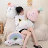 Cute Plush Rainbow Smile Heart Throw Pillow Colorful Unicorn Toy Cushion Pumpkin Sofa Home Decoration Throw Pillow 231228