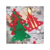 Décorations de Noël Porte-couverts Couteau Fourchette Ers Flocon de neige Arbre de Noël Sac de poche Année Table de dîner GC2440 Drop Livraison Accueil Dhd5S