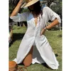Kadın Mayo Yaz Kıyafetleri Kadınlar için Kapak Ups 2023 Plaj Tunik Güneş Koruyucu Giyim Pareo Sıradan Uzun Kollu Gömlek Elbise HARDIGAN