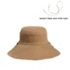 Berets Frauen Einkaufen Wandern Frühling Sommer Eimer Hut Doppel Seite Reisen Atmungsaktive Breite Krempe Mode Faltbare Sonnenschirm Mit Kinnriemen