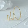 Hoop Earrings BOAKO 925 Sterling Silver Set For Women Men Simple Mutiple Size 12/2/30mm Earring 18k Gold Plated Thin Ear Buckle