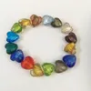 Perles de fleur de prunier en verre, cœur irrégulier Vintage, accessoires de perles faits à la main, matériaux pour la fabrication de bracelets et de colliers, 50 pièces