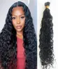 Extensions de cheveux humains bouclés à l'eau Nano Ring pour femmes noires 100 brins 100 cheveux Remy couleur naturelle 1555375