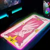 Mauspads, Handgelenkauflagen, RGB, Anime-Mauspad, Gamer-Tastatur, Mausmatten, Card Captor Sakura, Tarot-Karte, Gaming-Computerzubehör, Mauspad, niedliches Mausepad