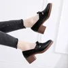 Boots Medium Square Heel Bow Shallow Pumps Women Shoes 2022 Spring Elegant Leather Shoes OL Office Shoes Ladies Oxfords 41 42 43 33