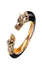 Bangle Leopard Panther Women Animal Armband Jaguar manschettsmycken Femme Multicolor Crystal Harts Gold Party Gift Pulseras2365660