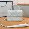 Tote Women Designer Flap Bags Check Axel Clutch Bag Chain Hand Luxury Handväskor 2024 Bagss Velor Thread Purse Dubbel bokstäver Solid Hasp midja fyrkantiga ränder