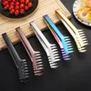 Roestvrij Staal Spaghetti Tong Pasta Clip Kam Vormige Tong Voedsel Houder Steak Brood Bbq Clip Kookgerei Keuken Tool LX6314