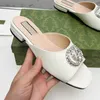 slipper designer pink platform slides for womens slippers shoes sandals flat bottom scuffs genuine leather Original box