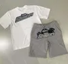 サマーショートスリーブTシャツメンズショーツスーツトラップスターデザイナーTシャツアメリカンヒップホップスウェットシャツコットンパンツセットモーションデザイン5118ESS