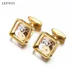 Square Steampunk Gear Cufflinks Lepton Watch Mechanism Cuff Links for Men Business Wedding Cufflinks Relojes Gemelos T190187i