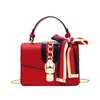 Bags 2021 Women's Fashion Handbag Red Blue White Scarf Bow Korean Single Shoulder Bags Messenger Chain Bag Envelope Bag