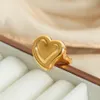 Women'S Heart Shaped Ring Stainless Steel Plated 18k Gold High Quality Fashion Jewelry Gift