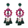 fashionsnoopsチャームフリンジ付きbijoux luxury pendant tassel statement earrings boho shiny drop dangle earrings for women275q