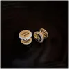 Fascino Miu Orecchini con lettera placcata in oro Personalità femminile Nuovo 2023 Designer di marca Alla moda Piccolo pulsante Gioielli di moda Consegna di goccia Dhmht