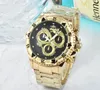 Crime Premium Mens Big Stopwatch Watch Quartz Movement Man Time Clock rostfritt stål Rummiband Super Bright Popular Business Casual Wristwatch presenter