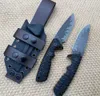 1pcs haut de gamme MBS M27 couteau droit de survie Z-wear Stone Wash Drop Point Blade Full Tang G10 poignée couteaux à lame fixe avec cuir Kydex