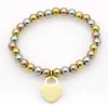 Round bead chain Brand Women Stainless PLEASE RETURN TO Heart Charms Bracelet Designer Bracelets