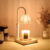 Romantic Electric Candle Lamp Warmer Wax Melting Light Creative Aromatherapy Table Wooden Base Lighting Bedside Fragrance Decor 231228