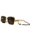 Nowe okulary przeciwsłoneczne Mody Luksusowe designerskie metalowe ramy dla kobiet 9660 2206 FRMALE UV400 Obiektyw może zrobić receptę retro na zewnątrz popularne okulary z łańcuchem