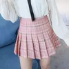 Jupes d'été femmes jupe imprimée à carreaux 2023 décontracté taille haute étudiant plissé Harajuku mignon doux filles Mini danse Feminina