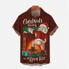 Chemises décontractées pour hommes Funny Santa Claus Graphique pour hommes Vêtements Joyeux Noël Flocon de neige Elk 3D Blouses imprimées Blouse à revers de Noël Y2K Tops