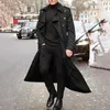 Soprabito da uomo Cappotto Outwear Manica lunga Trench Giacca Elegante Tasca invernale Lana Slim 231228