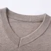 Colete de malha pullovers com decote em v camisola 2023 outono inverno luxo qualidade casual roupas masculinas suéteres pull homme chaleco hombre 231228
