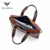 Bortkolor Williampolo Men Portfölj påsar Business Leather Bag Multifunktionella axel Messenger Väskor Arbeta handväska 14 tum bärbarväska