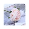 Ghirlande di fiori decorativi Fiore artificiale Peonia Bouquet Falso rosa occidentale Tè Accessori da parete per matrimoni Decorazioni per la casa P O Puntelli Gc2 Dhfzi