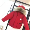 Canadá ropa de bebé abrigos abrigo de diseñador ropa para niños niño niña niños chaqueta de piel parkas lujo Patchwork empalme letras ganso pato blanco abajo chaquetas