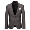 Luxury Men Slim Fit Check Suit Business Office Formal Suits 2 Pcs Set Blazers Pant Casual Wedding Social Tuxedo Dress Homme 231229