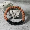 Strang YUOKIAA Vintage Mode natürliche schwarze Achat Perle Bodhi Armband spirituelle Heilung Meditation Schmuck Geschenk Unisex