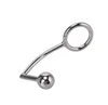 Male Chastity Device 40mm 45mm 50mm Stainless Steel Anal Hook With Penis Ring Metal Butt Plug Adult sexy Toys For Men1382187