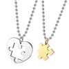 Pendentif Colliers Megin D Romantique Simple Puzzle Couple En Acier Inoxydable Pour Hommes Femmes Ami Mode Design Cadeau Bijoux291p