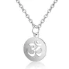 Liten om halsband minimalistisk ohm aum charm meditation halsbaserad gyllene färg 14k gul guld yoga hängsmycken för kvinnor