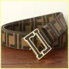 Genuine Leather designer Belt for Women Luxury classic smooth buckle business brown Belt Men Fashion Belts Wide Leather Sided Metal Buckle Bronze Buckle 4cm with Box