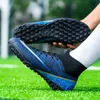 Fotbollskor män Tffg Listning Blue Hightop Antiskid utomhusstövlar Kids Student Inomhus Soccer Training Sneakers 231228